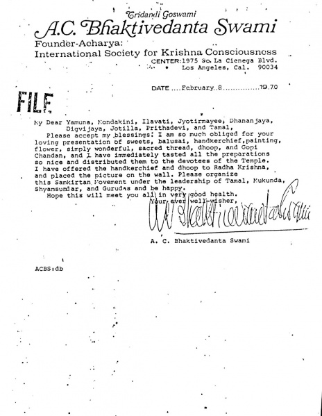 File:700208 - Letter to Yamuna, Mondakini, Ilavati, Jyotirmayee, Dhananjaya, Digvijaya, Jotilla, Prithadevi and Tamal.JPG